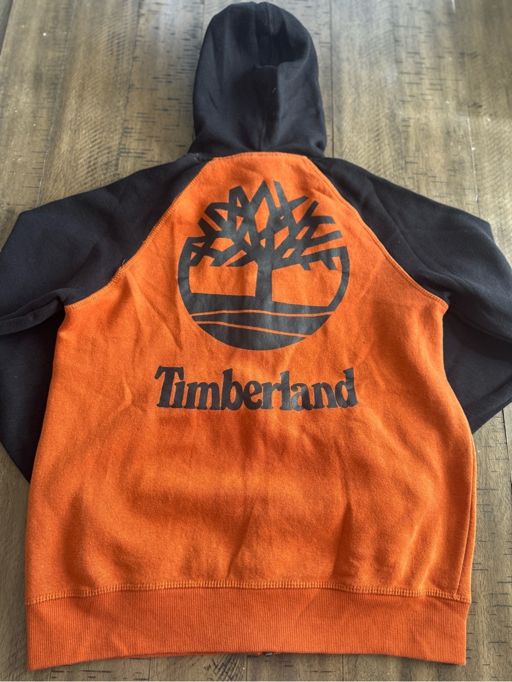 Timberland Kids Orange and Black Full-Zip Hoodie - Picture 6 of 12